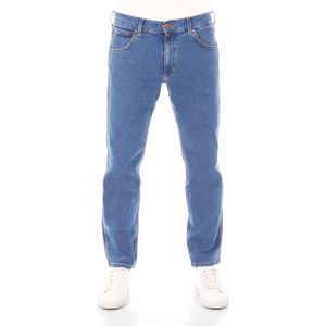 Wrangler Heren Jeans Broeken Greensboro regular/straight Fit Blauw Volwassenen Denim Jeansbroek