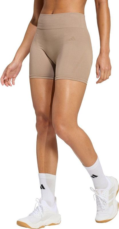 adidas Mujer Workout Essentials Knit 4Inch Leggings, chalky brown, L