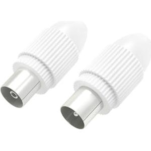 Coaxiale TV Antenne Stopcontacten met 10 Jaar Garantie - Set van 2