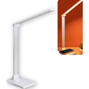 BDGoods® - Bureaulamp - Daglichtlamp - 5 standen Licht - Helpt Tegen Winterdip - Wireless Charger - Daglichtlampen - Leeslampje - Daglichtlamp Hobby - Lamp - Leeslamp Staand - Lampen - Kantoor Lamp - Bureaulamp Led - Bureaulamp Dimbaar