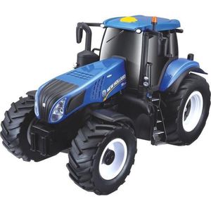 Maisto Tractor New Holland Junior 30,5 Cm Blauw/Zwart