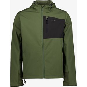 Mountain Peak heren softshell jas groen zwart - Maat XL - Met capuchon - Ritssluiting