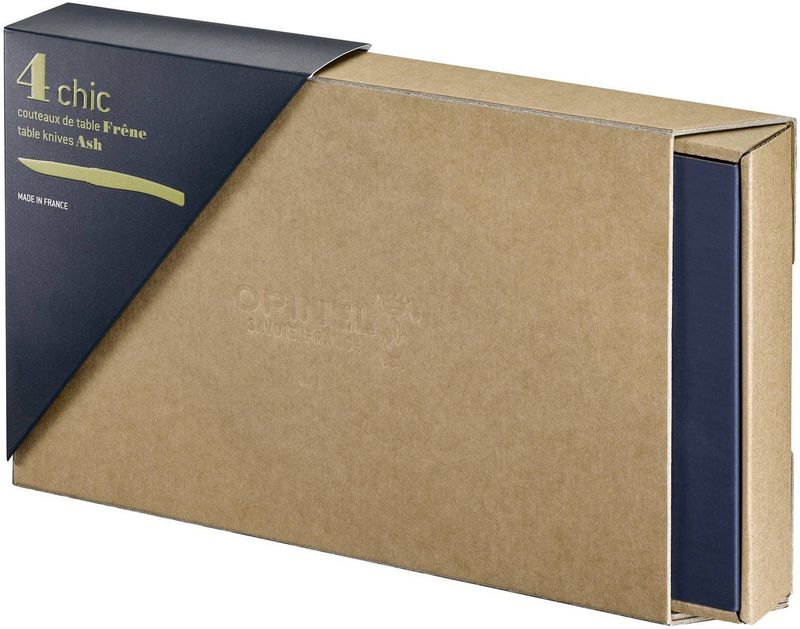 Opinel - Table Chic - Tafelmessenset - 4-delig - Essenhout - Glad Lemmet