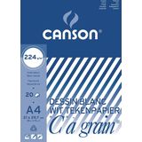 Canson Tekenblok C à grain 224 g/m² formaat 21 x 297 cm (A4)