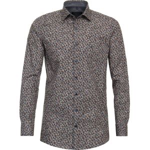 CASA MODA - Sport Casual Fit - Overhemd - Rood Dessin - Strijkvriendelijk