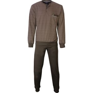 Paul Hopkins - Heren Pyjama - Geprint Ruit - Bruin - Maat XXL