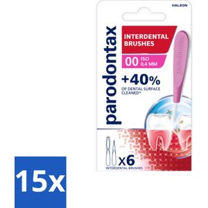 15 x Parodontax Interdentale Ragers Size 0 6 stuks per verpakking - Tandenragers - Mondgezondheid - Interdentale Ruimtes - Tandvleesontsteking - Gevoelig Tandvlees