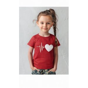 Starry Indigo - Valentijnsdag T-shirt voor meisjes met love hart