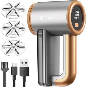 Oplaadbare Scheerapparaat - Elektrische Pluizenverwijderaar voor Kleding en Bank - Instelbare 3 Snelheden, 6-Bladige Blades, LED Display, USB Oplaadbaar, Dubbele Bescherming