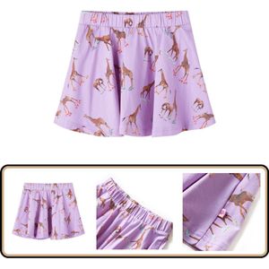 Lila Kinderrokje - A-lijn - Maat 116 - Girafprint Kinderrokje - Jurkjes Voor Meisjes - Kindermode - Lila Kledij - Kinderkleertjes