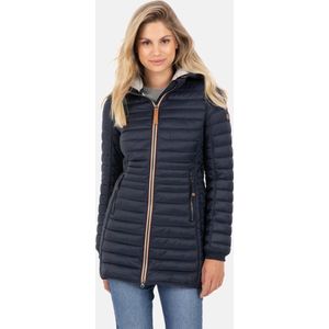 camel active Lang gewatteerd jack met afneembare capuchon - Maat womenswear-38 - Dunkelblauw