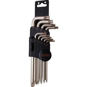 Skandia - Torx Stiftsleutelset 9-delig - Chroom Vanadium - Kunststof Houder