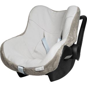 Baby's Only Baby autostoelhoes 0+ Cozy - Geschikt voor Maxi Cosi - Urban Green - Hoes voor de autostoel met teddystof - Geschikt voor 3- & 5-puntsgordel
