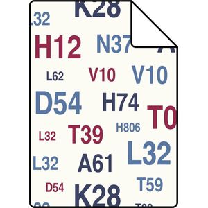 Proefstaal ESTAhome behang emblemen marine blauw en rood - 136438 - 26,5 x 21 cm