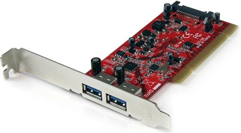 StarTech - PCIUSB3S22 - PCI SuperSpeed USB 3.0-adapterkaart - 2-poorts - Met SATA-voeding