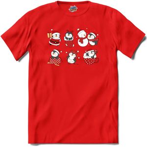 Pinguin Buddy's - T-Shirt - Meisjes - Rood - Maat 12 jaar