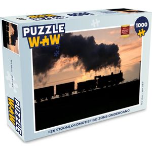 Puzzel Een stoomlocomotief bij zonsondergang - Legpuzzel - Puzzel 1000 stukjes volwassenen