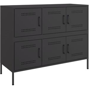 vidaXL Dressoir 100,5x39x79 cm staal zwart