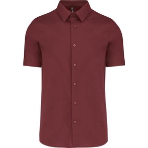 Kariban Heren stretch overhemd korte mouwen K531 - Wine - XXL