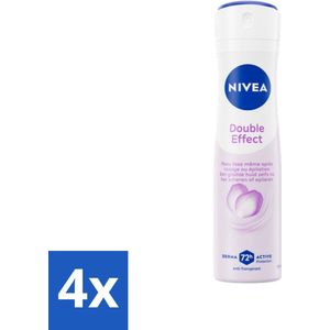Nivea - Deodorant - Spray - Double Effect - Anti-Transpirant - 150 ml - Voordeelverpakking - 4 stuks