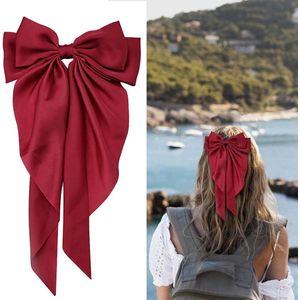 Inovra Plus - Haarspeld met grote strik voor dames, rood haaraccessoire - Franse stijl - Set van haarelastiekjes