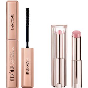 Lancôme Idôle Handtas Essentials Mascara | Lippenbalsem - Lash Idôle Flutter Extension Mascara Travel Size Zwart & Lancôme Lip Idôle Butterglow™ Glowy Lippenbalsem - Keep it Glowy 10
