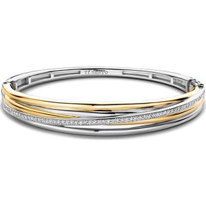 TI SENTO Dames Armband - 925 zilver - Zirkonia met geel verguld - Maat L - 23046ZY