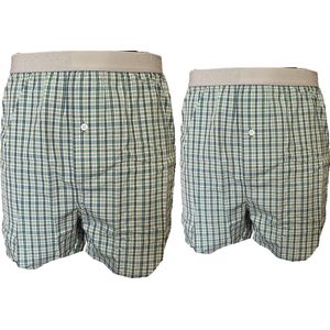 Embrator 2-pack mannen Boxershort geweven katoen lime/blauw 3XL