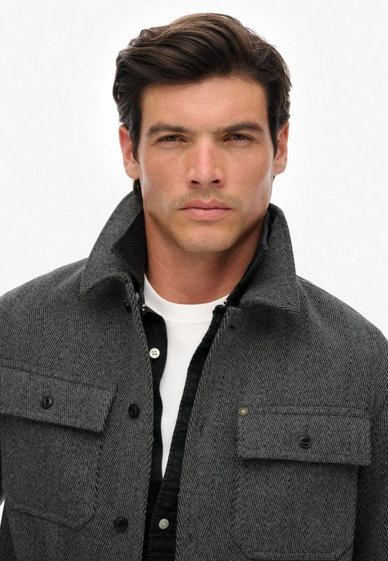 Superdry - Merchant Visgraat Overshirt - Heren - Lange mouwen shirts