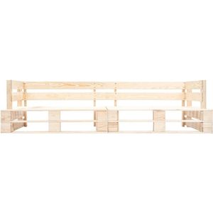 vidaXL Tuinbank 2-zits - Grenenhout - Natuurlijk Tuinbank - Palletbank - Buitentijdbanken - Lounge Bank - Houten Bank