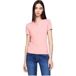 Tommy Jeans Slim Essential Ext T-shirt Met Korte Mouwen Roze XS Vrouw