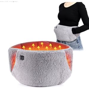 WNHB® Elektrische warmtegordel – Warmtekussen buik en heup – Verwarmingsriem tegen pijn en krampen – Fluweel grijs