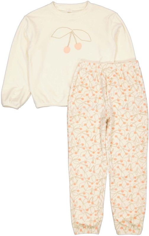 Quapi meisje pyjama set off white Sketch Orange Kers maat 86