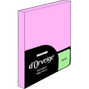 D'Orveige Hoeslaken Katoen - Eenpersoons - 90x200 cm - Roze