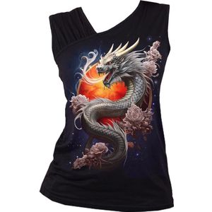 Spiral - Sun Dragon Mouwloze top - XXL - Zwart