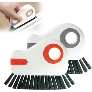 Allecto Plus - Groefreinigingsborstel voor voegen en schuifdeurrails - 2 stuks - grijs en oranje