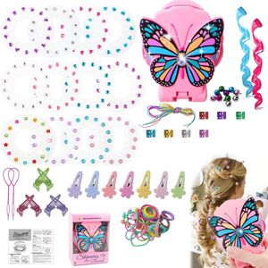 Haarbedazzler set - automatische haarvlechten - glitterstenen haar - 180 haarcombinaties - glinsterende haaraccessoires voor meisjes - kinderhaarvlechten