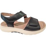 Gabor Zwarte Leren Dames Sandalen Rolling Soft - Zwart - 38.5