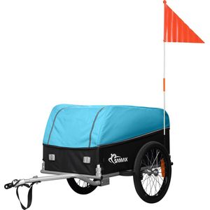 SAMAX Fietskar voor transport 40 kg / 120 liter in blauw /fietsaanhanger