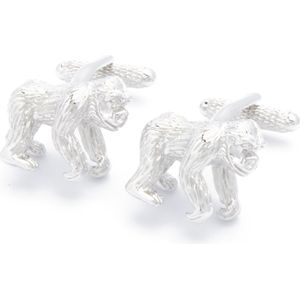 Manchetknopen - Gorilla Aap Zilverkleur