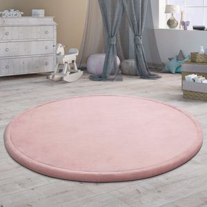 Paco Home Tapijt Rond Voor Kinderen Vloerkleed Kinderkamer Zacht Antislip Modern 200 cm Rund