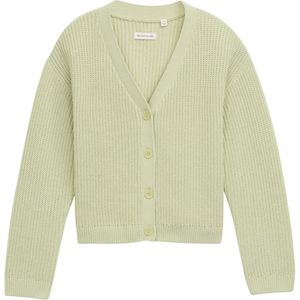 Tom Tailor - Vest - Seed green - Met V-hals en Knoopsluiting