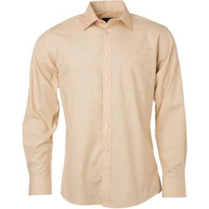 James and Nicholson Heren Longsleeve Poplin Shirt (Steen)