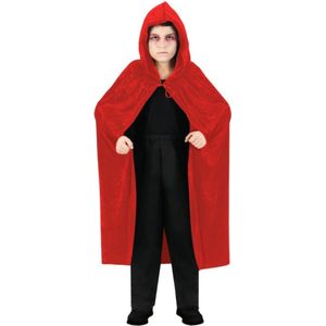 Halloween Dracula cape - voor kinderen - fluweel - rood - L120 cm