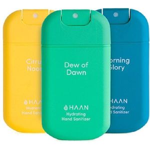 HAAN Hydrating Hand Sanitizer - Handzeep - Desinfecterend - 3pack mix Spray 30ml: Dew of Dawn, Citrus Noon, Morning Glory - Navulbaar