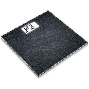 Weegschaal Slate glazen weegschaal in leisteenlook - extra groot LCD-scherm - 150 kg draagkracht
