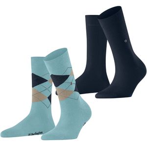 Burlington - Everyday Mix - Dames Sokken - Blauw - 2 Paar