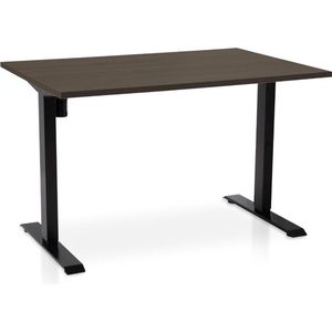Zit-sta bureau elektrisch verstelbaar - MRC EASY | 140 x 80 cm | inclusief stekkerdoos en kabelklemmen | frame zwart - blad bruin eiken