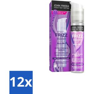 John Frieda – Serum – Frizz Ease Extra Strength – Anti-pluis en gladmakend – 50 ml - Voordeelverpakking - 12 stuks