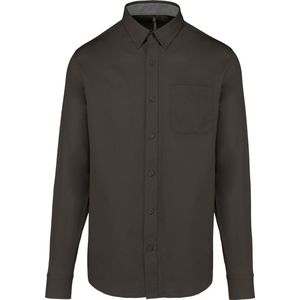 Kariban Herenoverhemd met lange mouwen van katoen Nevada K586 - Dark Grey - 4XL